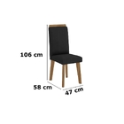 Kit Com 2 Cadeiras Diamante Preta - Rv Móveis