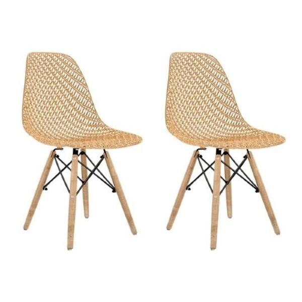 Kit Com 2 Cadeiras Eames Maglia Pc Ambar