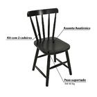 Kit Com 2 Cadeiras Espanha Com Assento Anatômico Preto