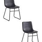 Kit Com 2 Cadeiras Estofada Em Couro Oxford Vintage Preto