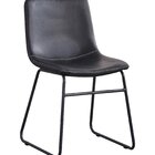 Kit Com 2 Cadeiras Estofada Em Couro Oxford Vintage Preto