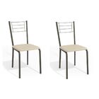 Kit Com 2 Cadeiras Estofadas Bronze Dubai Cor Bronze 2c111brz