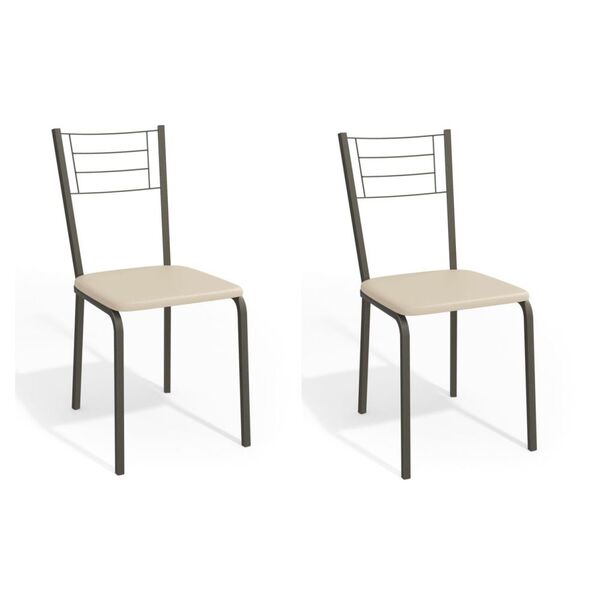 Kit Com 2 Cadeiras Estofadas Bronze Dubai Cor Bronze 2c111brz