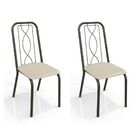 Kit Com 2 Cadeiras Estofadas Viena Cor Bronze 2c072brz Kappes