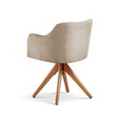 Kit Com 2 Cadeiras Giratória Eros Para Sala De Estar Bege