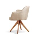 Kit Com 2 Cadeiras Giratória Eros Para Sala De Estar Bege