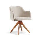 Kit Com 2 Cadeiras Giratória Eros Para Sala De Estar Nude