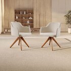 Kit Com 2 Cadeiras Giratória Eros Para Sala De Estar Nude