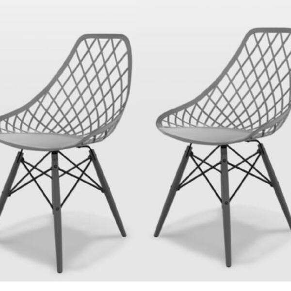 Kit Com 2 Cadeiras Kaila Pp Konkret Com Pés Em Polipropileno