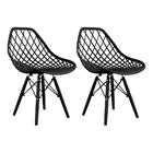 Kit Com 2 Cadeiras Kaila Pp Preto Com Pés Em Polipropileno