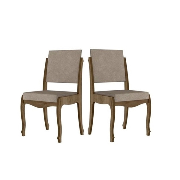 Kit Com 2 Cadeiras Ônix Ii Freijó Com Pena Caramelo - Rv Móve