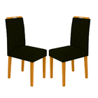 Kit Com 2 Cadeiras Para Mesa De Jantar Isabela Cor Ype Preto