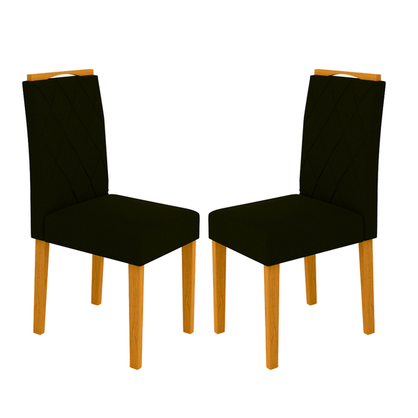 Kit Com 2 Cadeiras Para Mesa De Jantar Isabela Cor Ype Preto