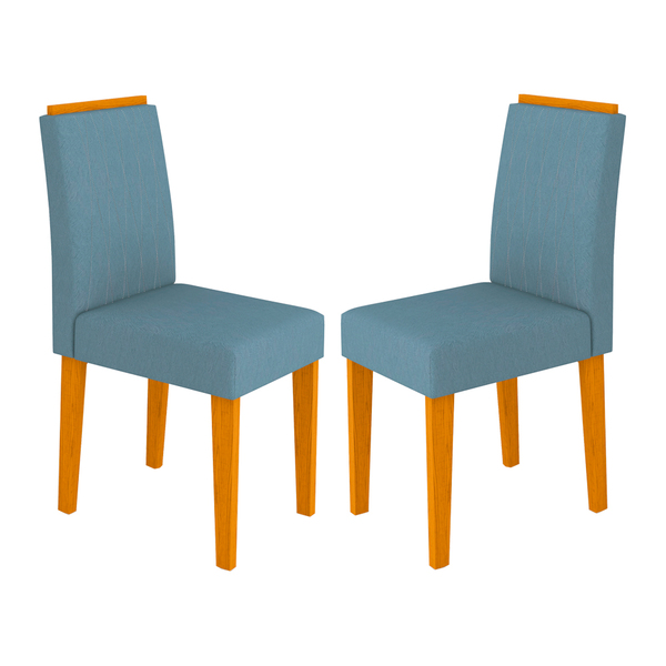 Kit Com 2 Cadeiras Para Sala De Jantar Ana Cor Ype Azul Claro