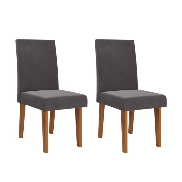 Kit Com 2 Cadeiras Para Sala De Jantar Mdf/mdp Wallace Veludo