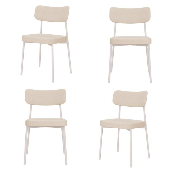 Kit Com 2 Cadeiras Para Sala De Jantar Mona Yescasa Areia Cor