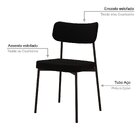 Kit Com 2 Cadeiras Para Sala De Jantar Mona Yescasa Black