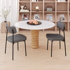 Kit Com 2 Cadeiras Para Sala De Jantar Mona Yescasa Cinza Cor