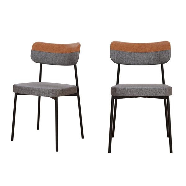 Kit Com 2 Cadeiras Para Sala De Jantar Mona Yescasa Cinza Cor