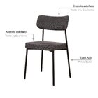 Kit Com 2 Cadeiras Para Sala De Jantar Mona Yescasa Grafite C