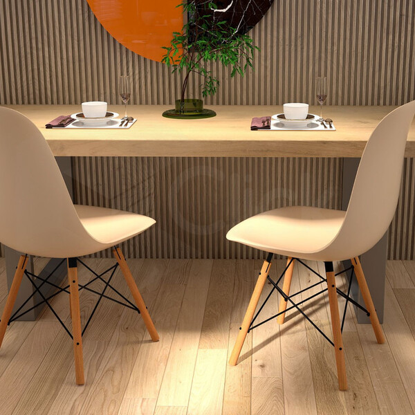 Kit Com 2 Cadeiras Quarto Penteadeira Moderna Charles Eames E