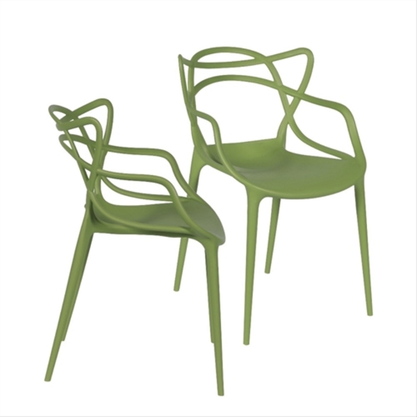 Kit Com 2 Cadeiras Solna De Polipropileno Verde - Or Design