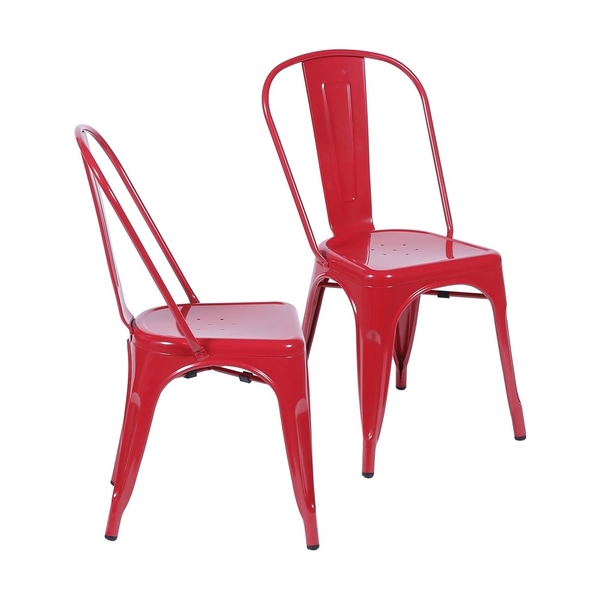 Kit Com 2 Cadeiras Titan De Aço Vermelha - Or Design