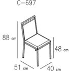 Kit Com 2 Cadeiras Vinil C-697   Cinza/preto