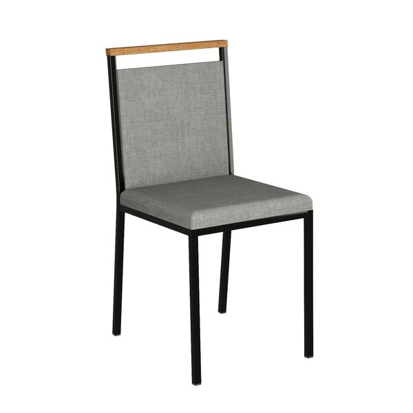 Kit Com 2 Cadeiras Vinil C-697   Cinza/preto