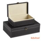 Kit Com 2 Caixas Decorativas Em Poliuretano E Mdf Preto Mart