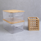 Kit Com 2 Caixas Organizadoras Transparentes Com Tampa De Bam