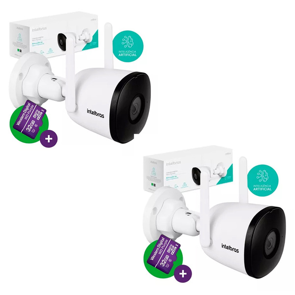Kit Com 2 Câmeras Externas Im5 Sc Inteligente Wifi Full Hd Intelbras