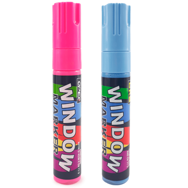 Kit Com 2 Canetas Para Escrever Em Vidros Window Marker  Rosa