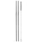 Kit Com 2 Canudos Reutilizaveis De Inox Com Escova Ac19023 Mi