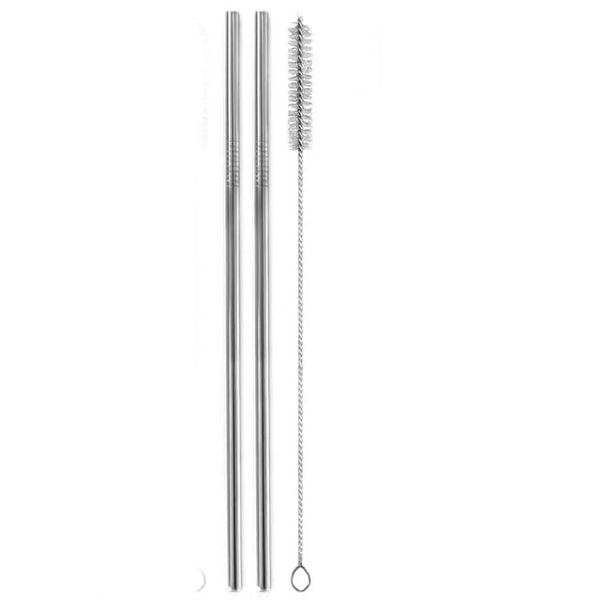 Kit Com 2 Canudos Reutilizaveis De Inox Com Escova Ac19023 Mi