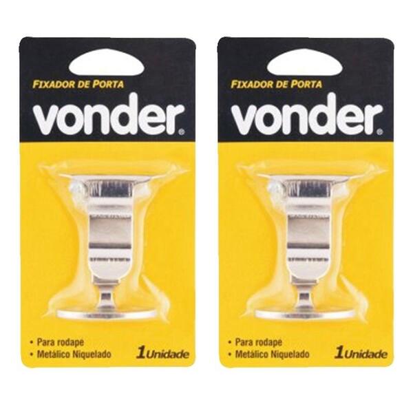 Kit Com 2 Fixador De Porta De Pressão Para Rodapé - Vonder