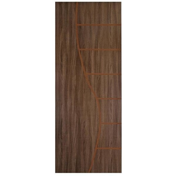 Kit Com 2 Folhas De Porta Madeira Decorada 210x70cm Espessura