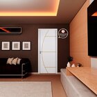 Kit Com 2 Folhas De Porta Madeira Decorada 210x80cm Espessura