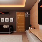 Kit Com 2 Folhas De Porta Madeira Decorada 210x90cm Espessura