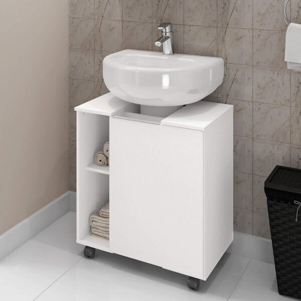 Kit Com 2 Gabinetes De Coluna 1 Porta Pequin Branco