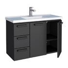 Kit Com 2 Gabinetes Para Banheiro Em Aço 3 Gavetas 81cm Preto