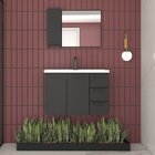 Kit Com 2 Gabinetes Para Banheiro Em Aço 3 Gavetas 81cm Preto