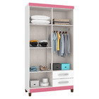 Kit Com 2 Guarda Roupa Solteiro 4 Portas 2 Gavetas Modena Bra