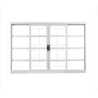 Kit Com 2 Janelas De Aço De Correr 100x150cm 4 Folhas Com Gra