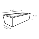 Kit com 2 Jardineiras Floreira para Plantas Bege 80x15
