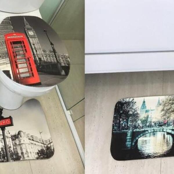 Kit Com 2 Jogos De Tapete Para Banheiro Decore Cada Jogo Cont