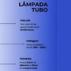 Kit com 2 Lâmpadas Tubulares LED T8 10W 60cm – Cor Azul