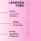 Kit com 2 Lâmpadas Tubulares LED T8 10W 60cm – Cor Rosa
