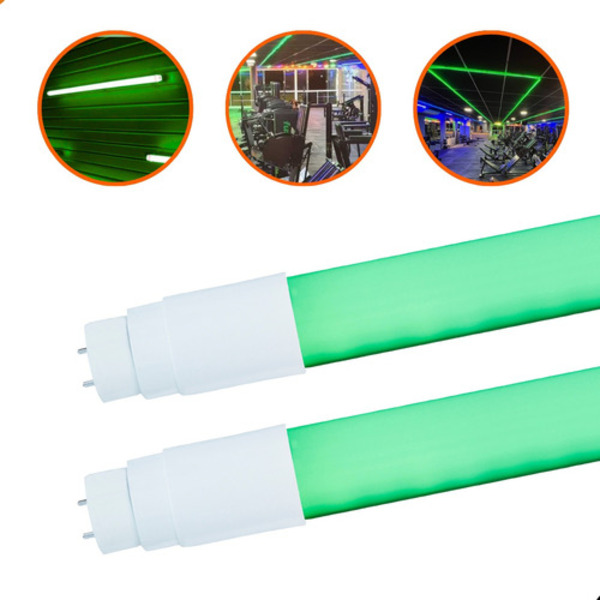 Kit com 2 Lâmpadas Tubulares LED T8 20W 120cm – Cor Verde