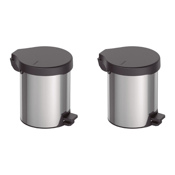 Kit Com 2 Lixeiras New Inox Tramontina 5 Litros Com Pedal